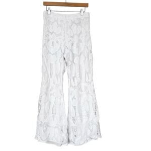 Alexis White Lace Wide Leg Pants Sz M